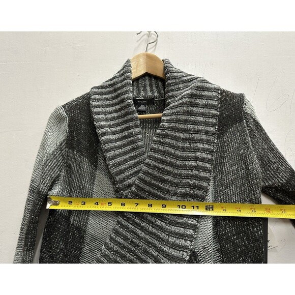 Majora Women size small grays acrylic  assymetrical cardigan open sweater - Picture 9 of 13